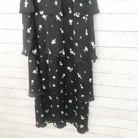 NWOT Bardot Dalia Floral Black Ruffle Maxi Dress - Picture 6 of 8